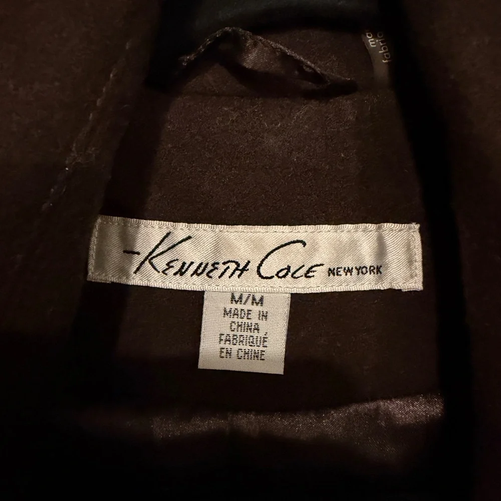 Kenneth Cole Dark Brown Wool Coat - Picture 3 of 6